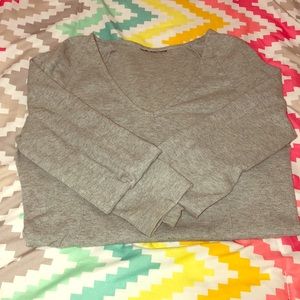 Grey V-neck long sleeve Shirt